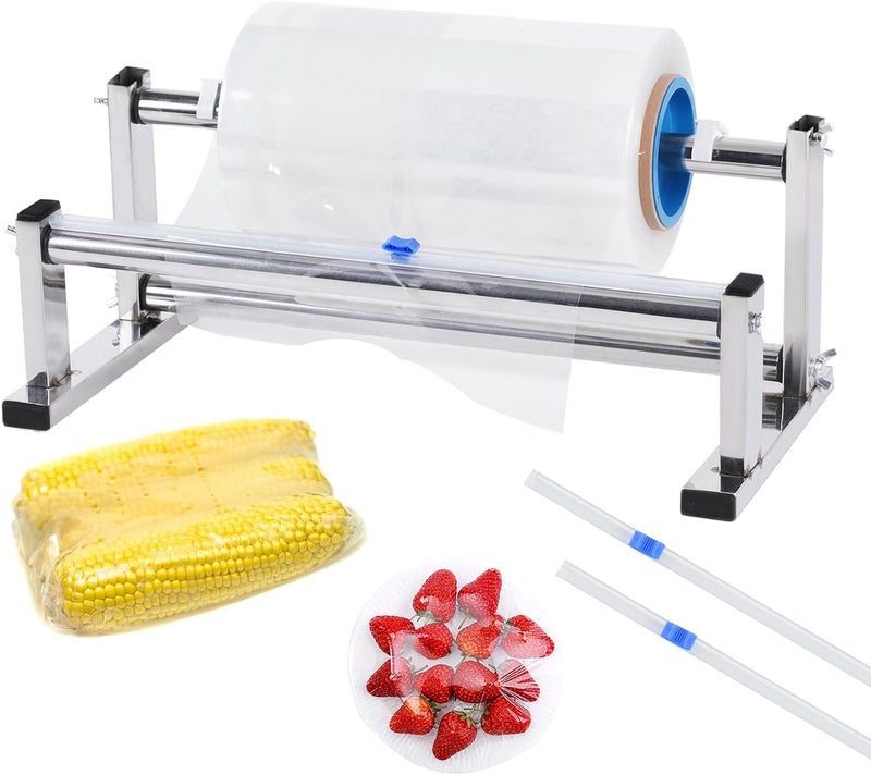 Consfly Stretch Film Wrap Dispenser with Cutter, 13.78 inch Table Stretch Film Wrapping Machine, Manual Stainless Steel Industrial Commercial Packing Machine - Image 1